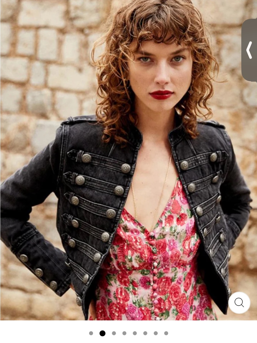 THE KOOPLES Womens Black Military-Style Denim Jacket Sz 0